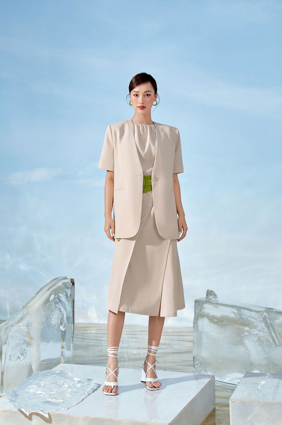Coconut Split Collar Blazer