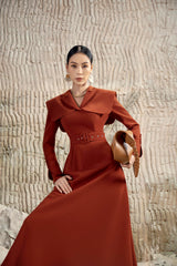 Camellia Orange Cloak Dress
