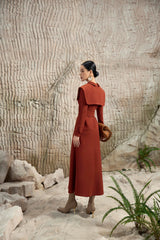 Camellia Orange Cloak Dress