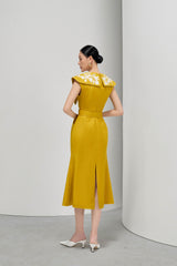 Gold Nuggets Square Collar Dress