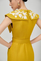 Gold Nuggets Square Collar Dress
