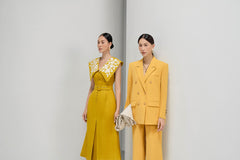 Gold Nuggets Square Collar Dress