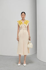 Ivory Square Collar Dress