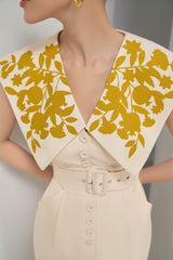 Ivory Square Collar Dress