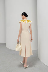 Ivory Square Collar Dress