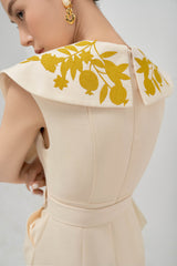 Ivory Square Collar Dress