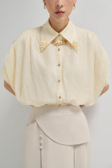 Beaded Handmade Flower Shirt