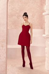 Blossom Chest Cup Maroon Dress