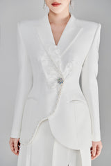 Korey White Floral 3D Blazer