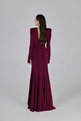 Erina Deep V-neck Fishtail Gown