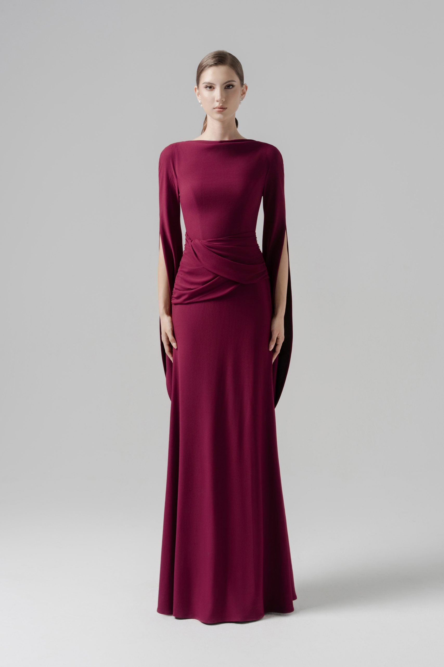 Moonlit Gaze Dress in claret image 0