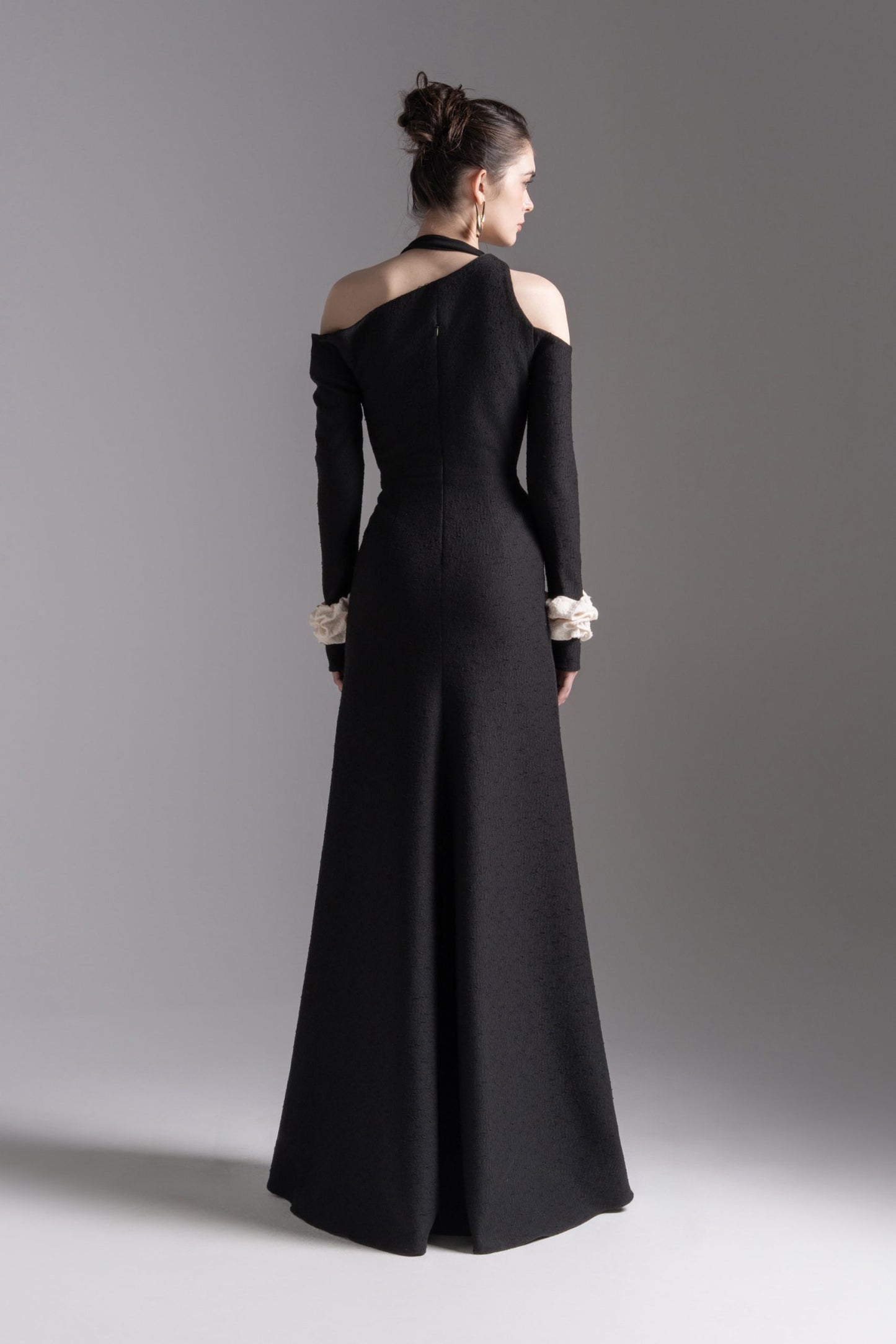Aura Draped Midi in Black image 2