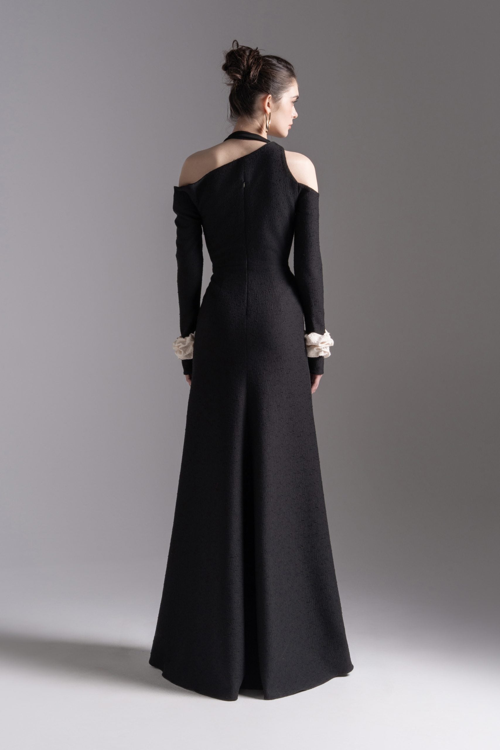 Aura Draped Midi in Black image 2