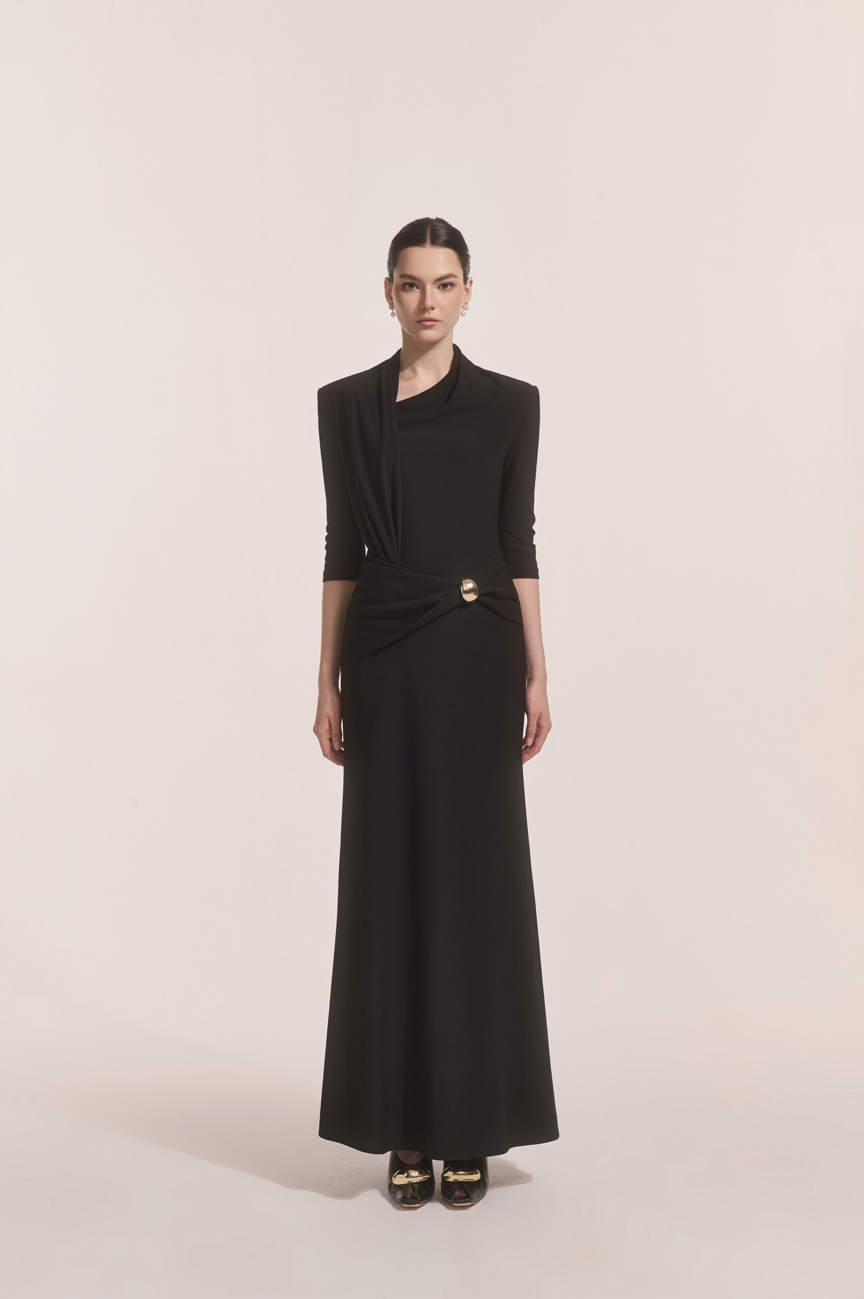 Astra Draped Midi in Black image