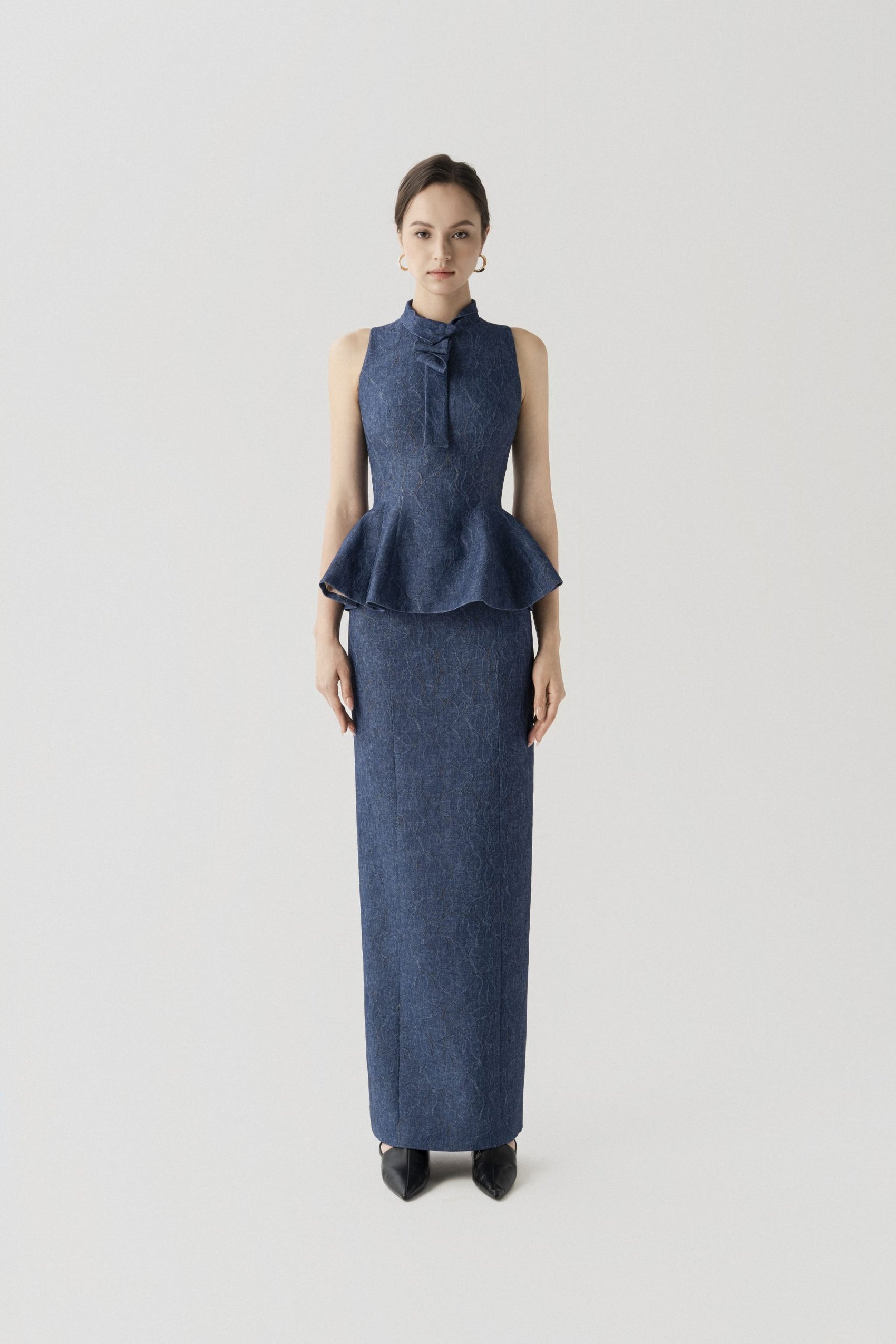 Floral Denim Set (Top & Skirt) image 0