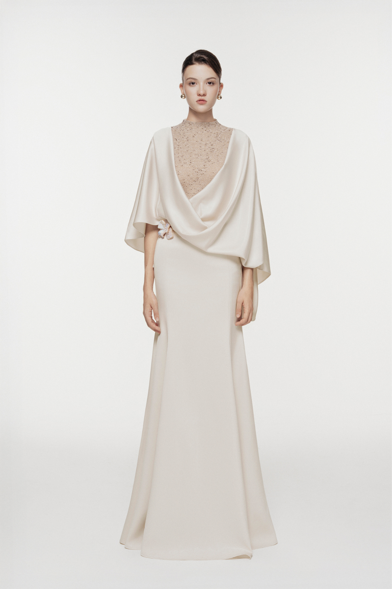 Floral Accent Mermaid Gown