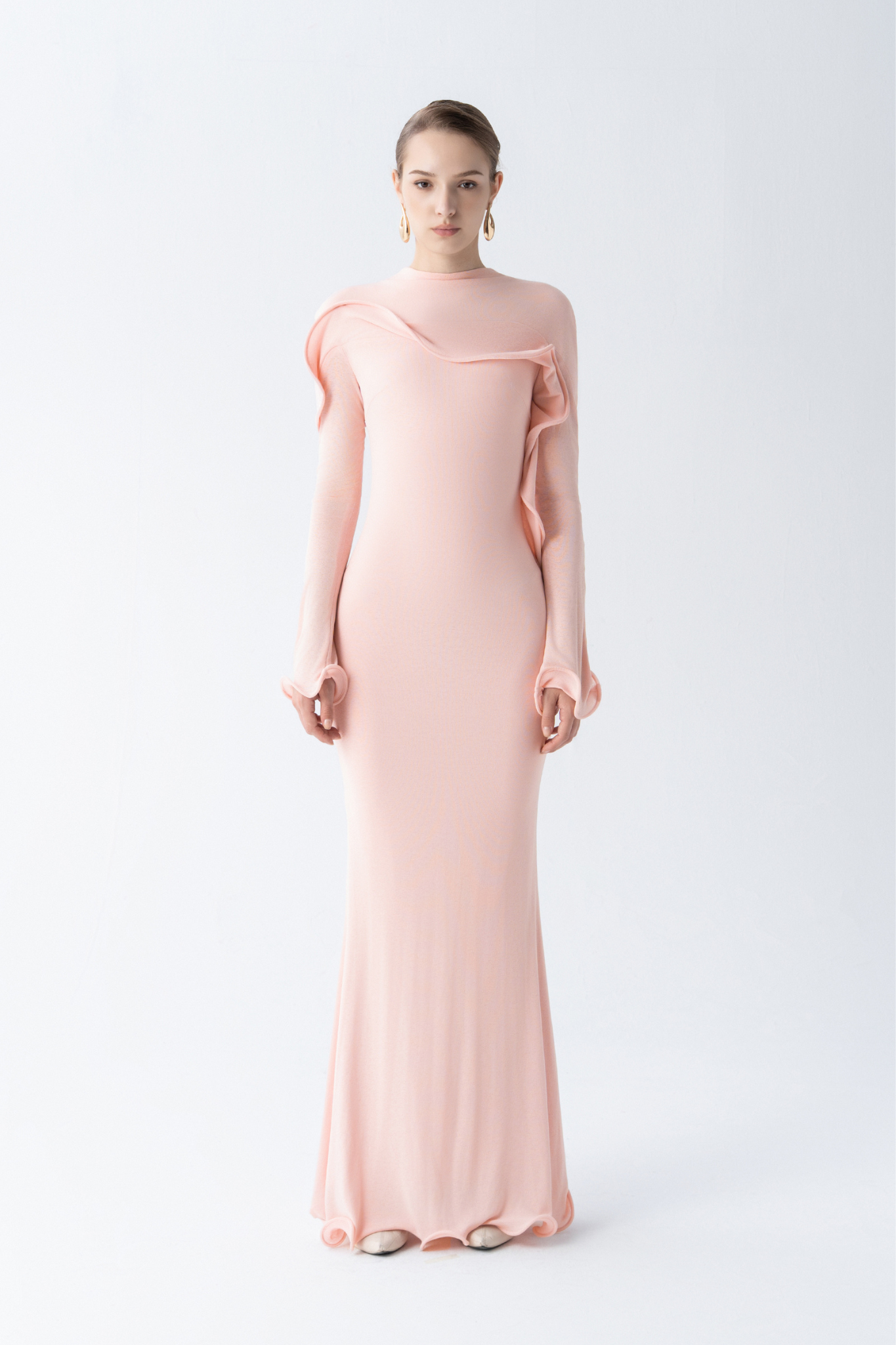 Cascade Ruffle Midi Dress