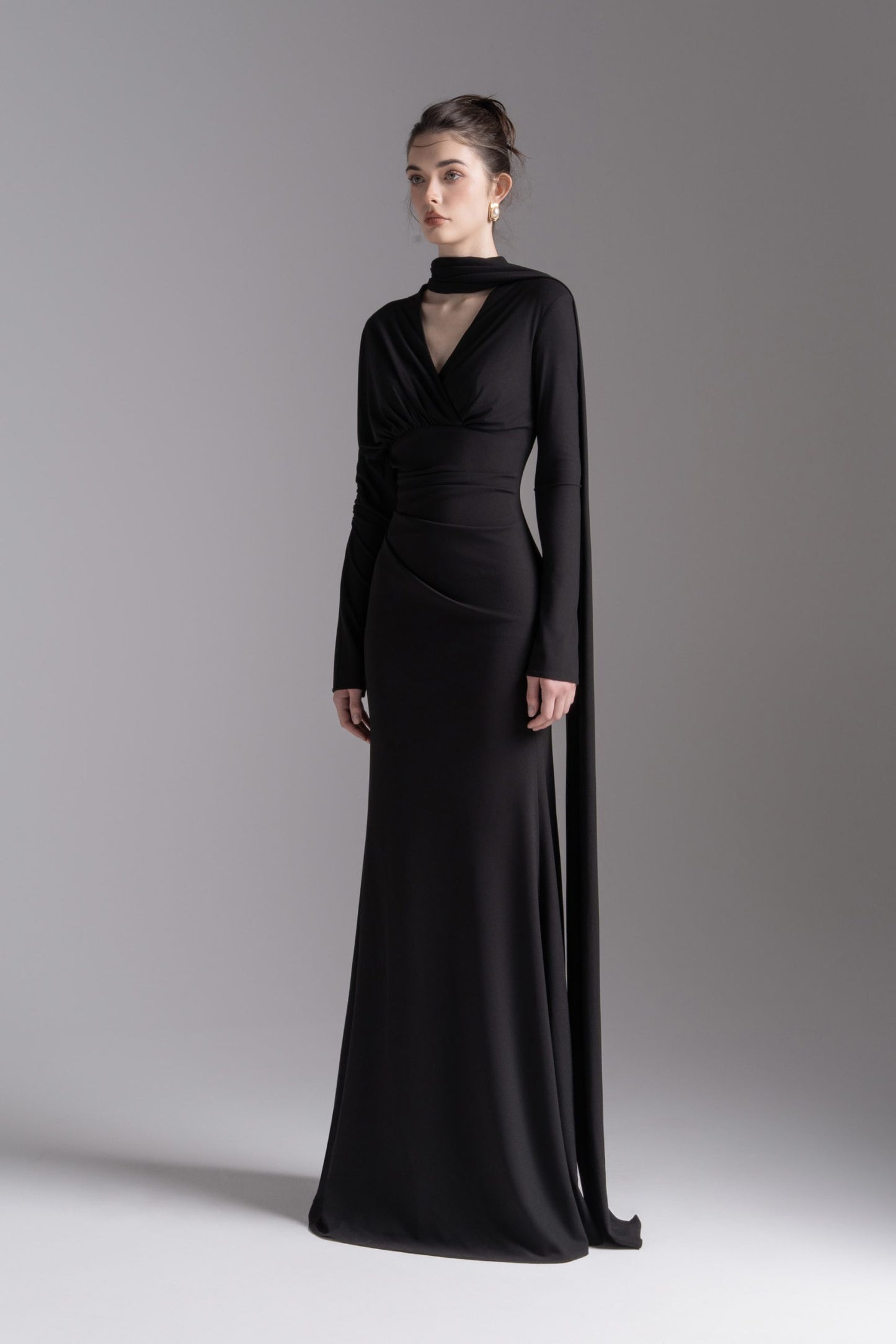 Whisper Trail Dress in Black image 1