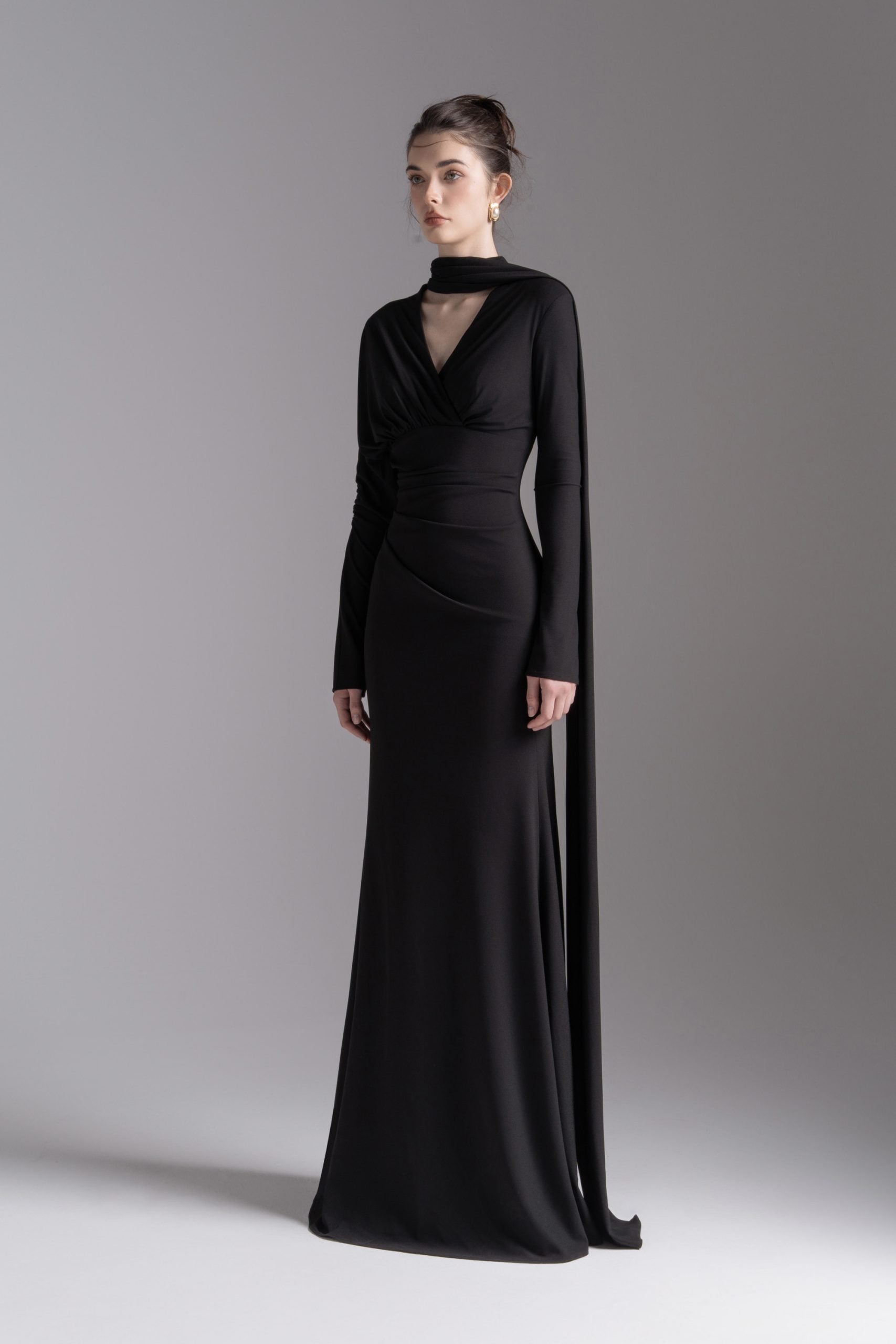 Whisper Trail Dress in Black image 1