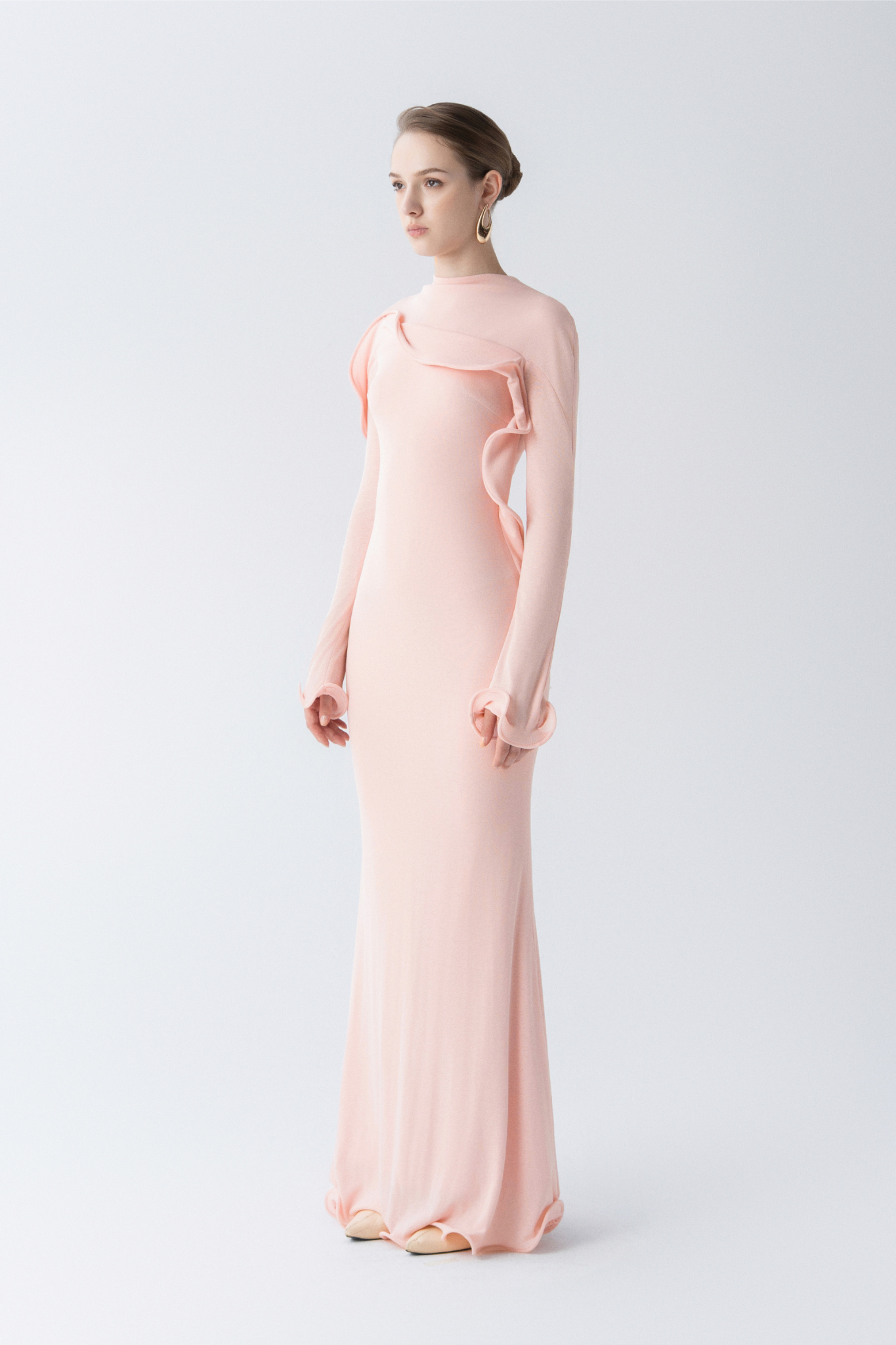 Cascade Ruffle Midi Dress