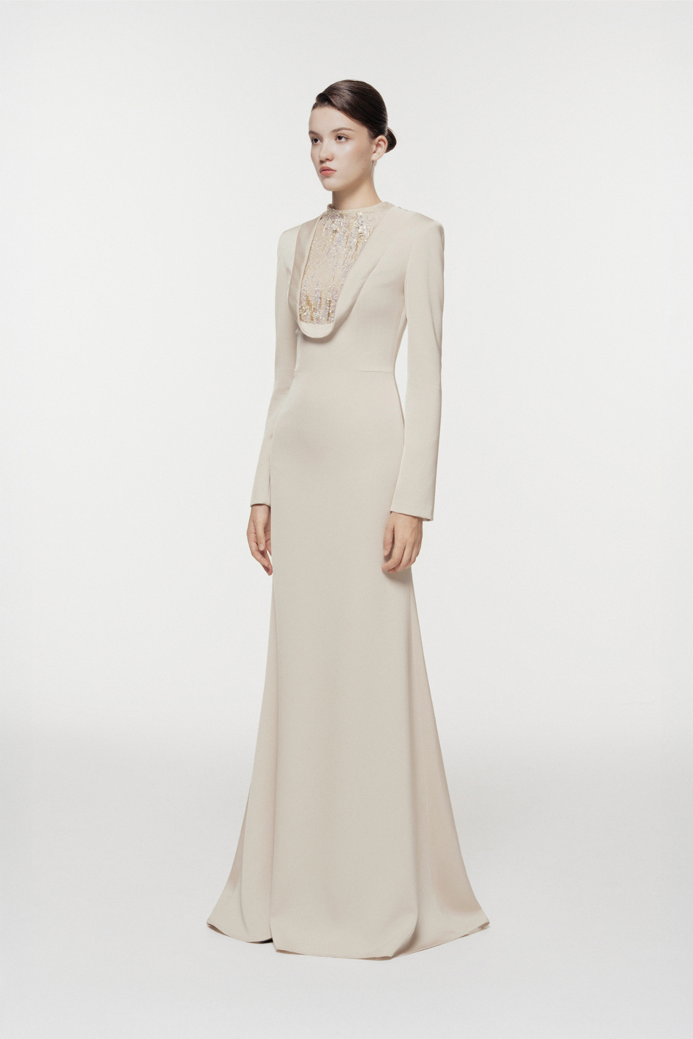 Crystal Mesh Fishtail Gown