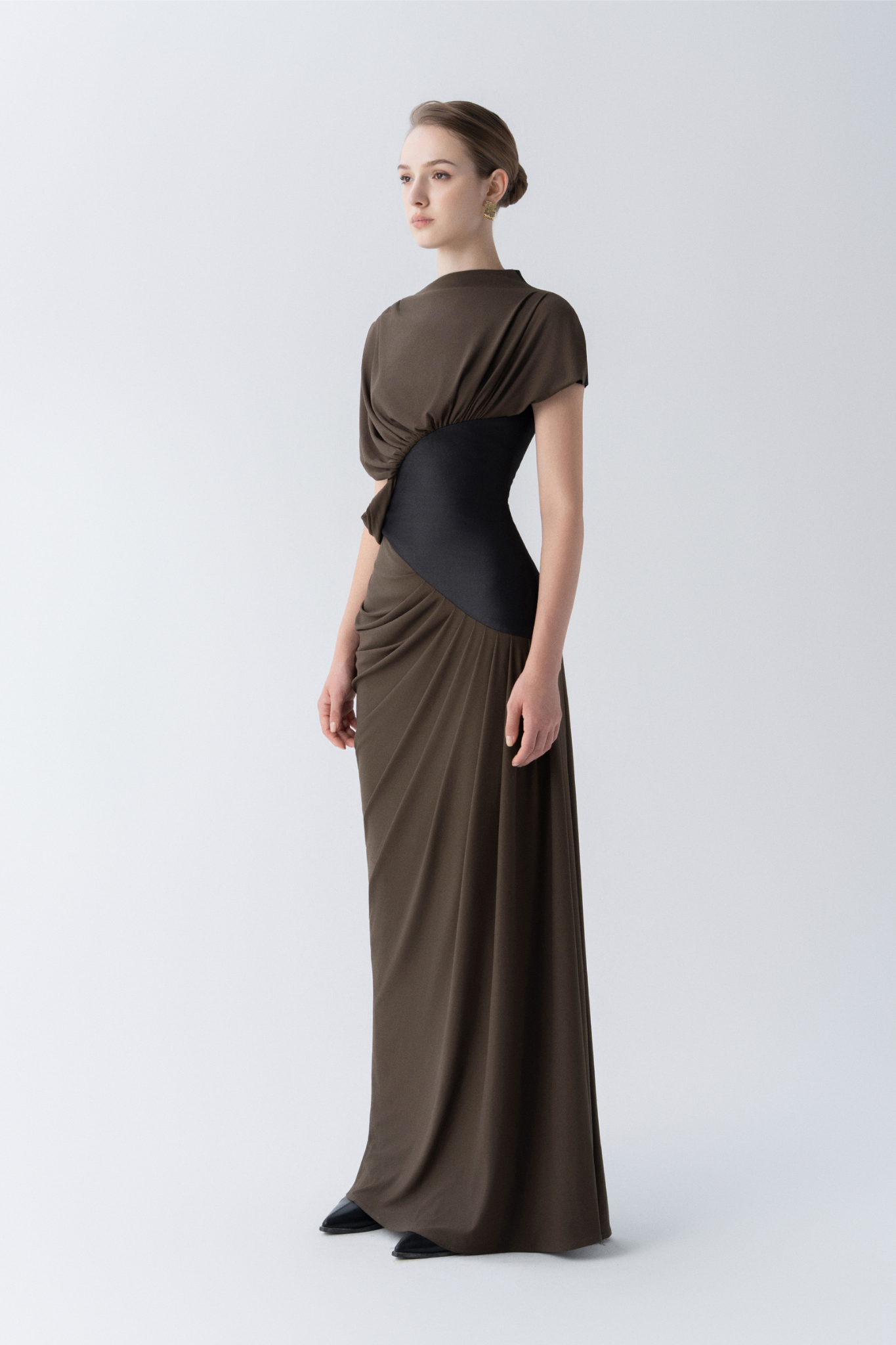 Umber Eclipse Midi Dress