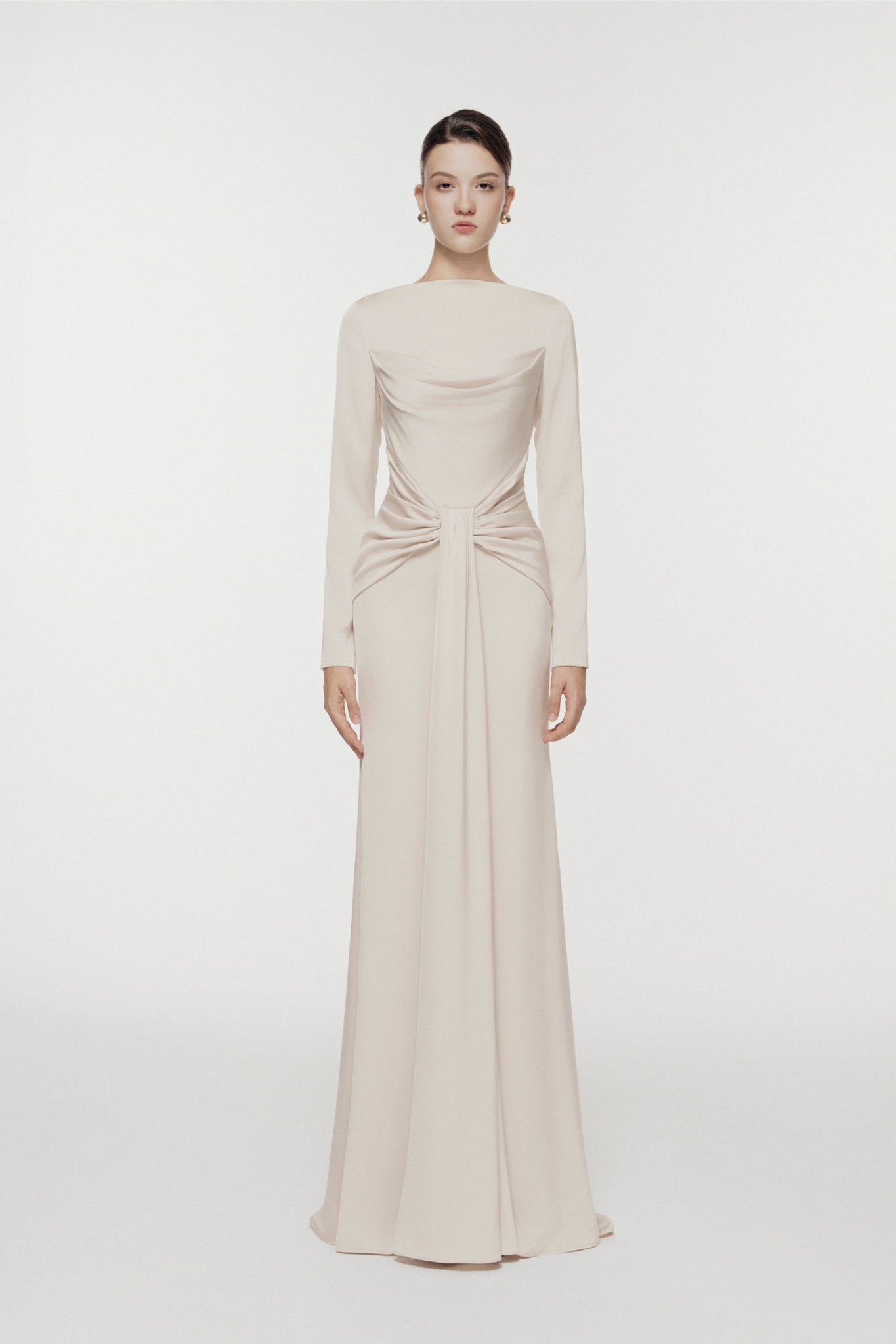 Symmetry Draped Evening Gown