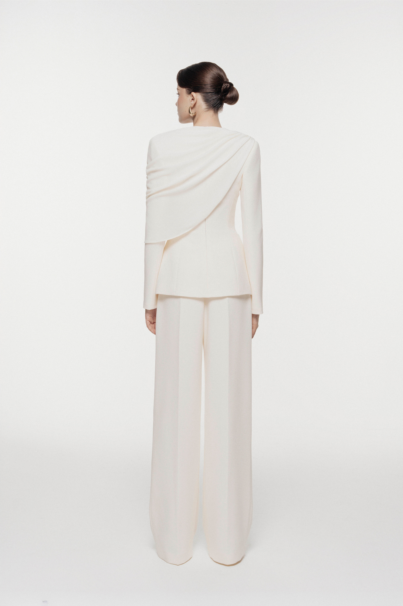 Draped Shoulder Tailored Set Design