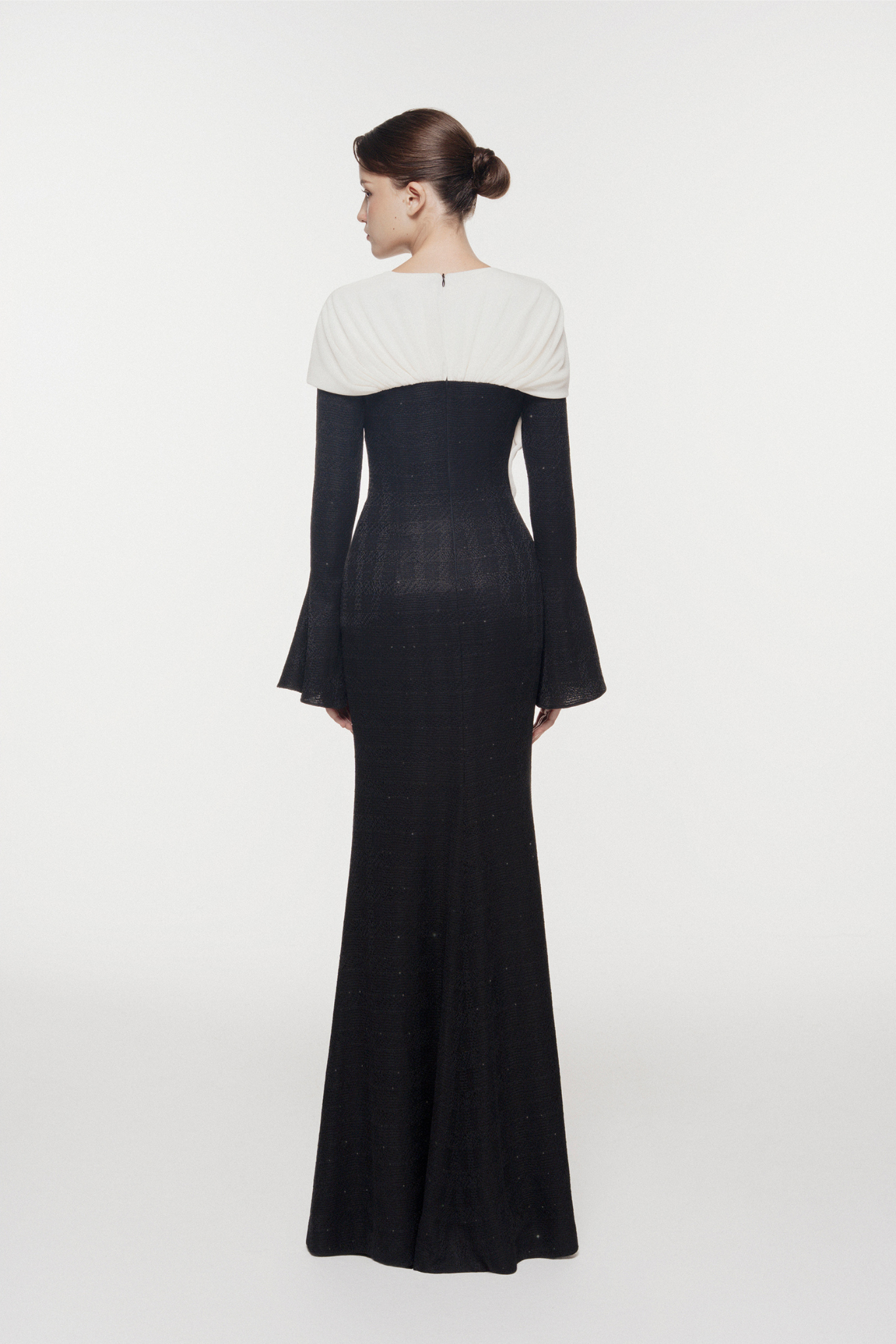 One-Shoulder Floral Draped Gown