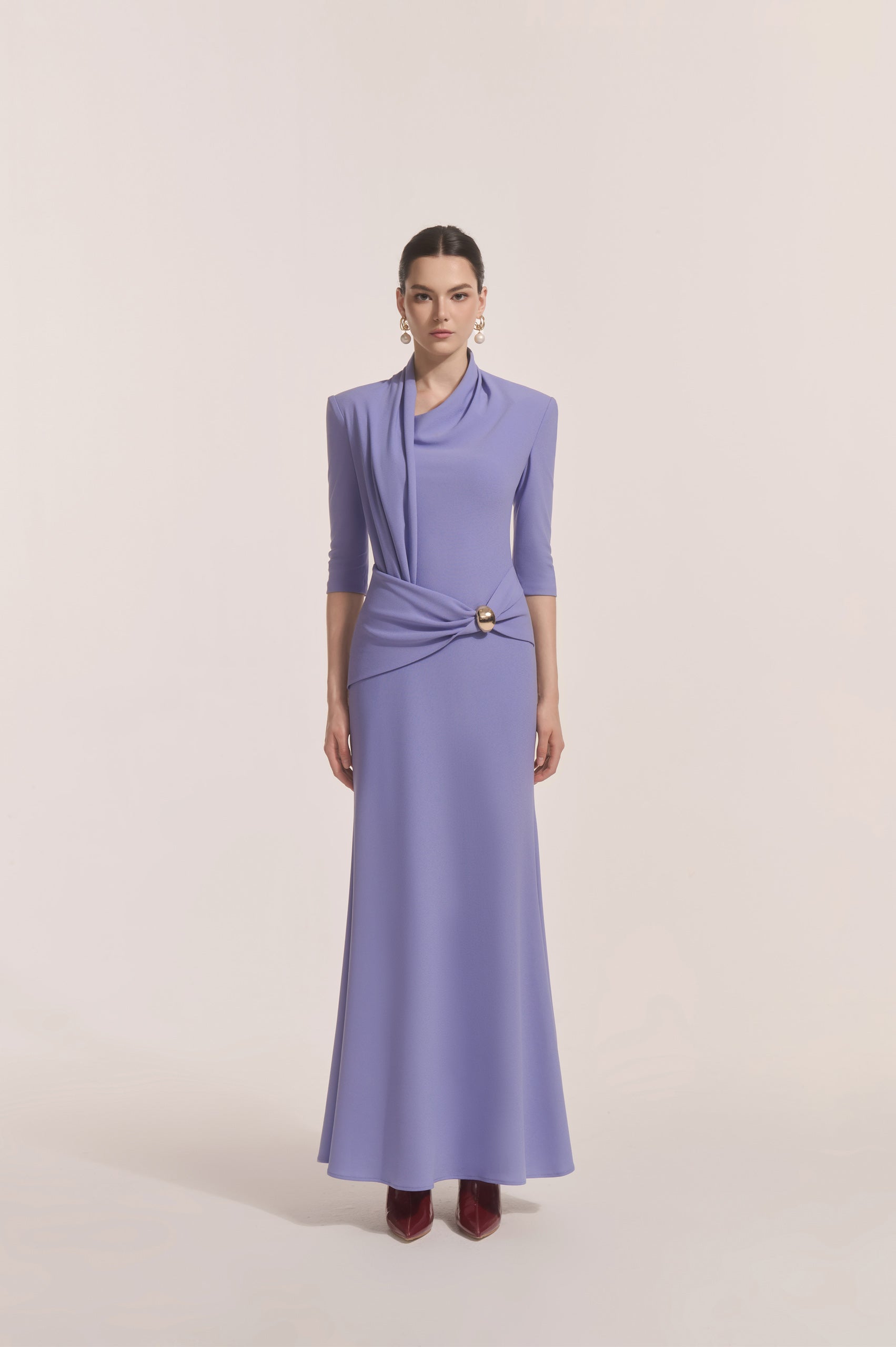 Astra Draped Midi in Lavender image 2