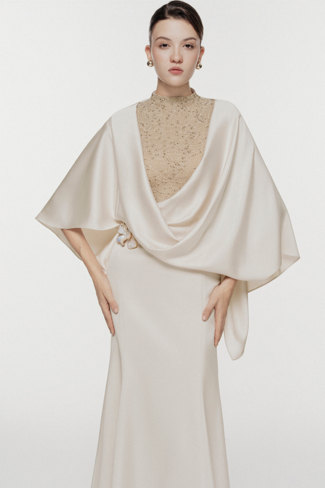 Floral Accent Mermaid Gown