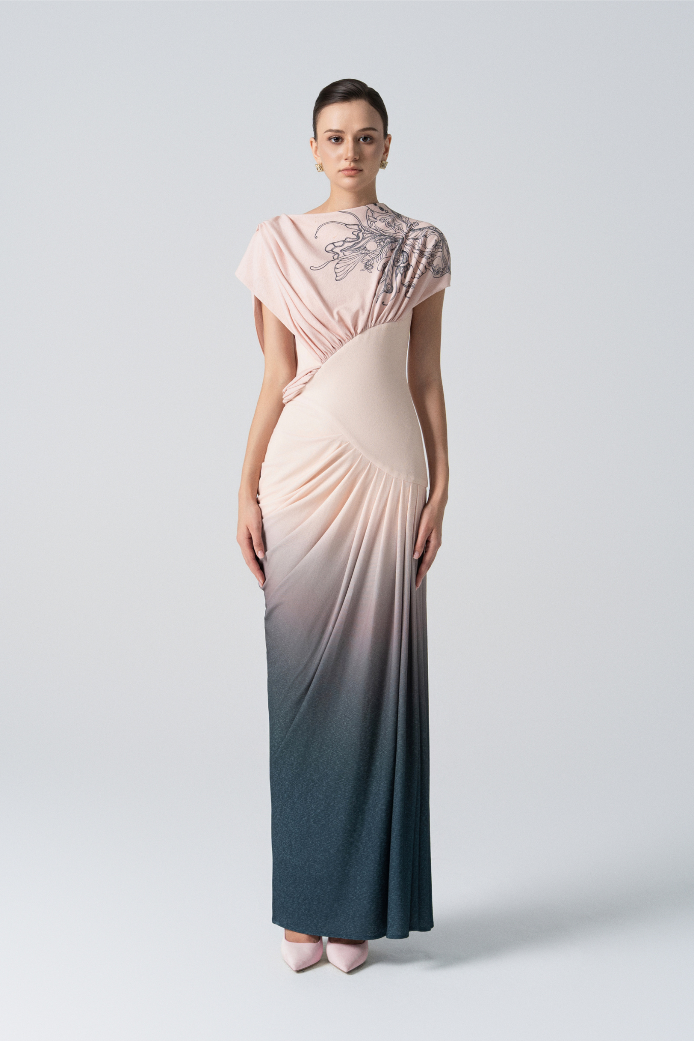 Blush Horizon Midi Ombre Dress