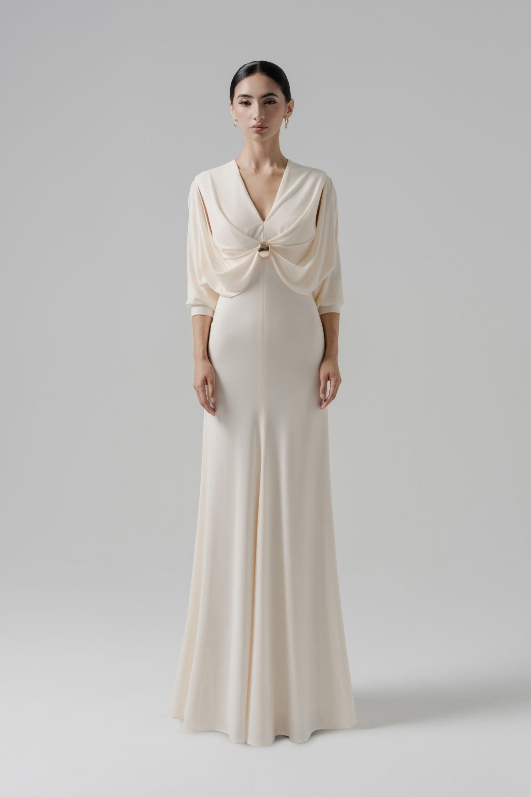 Hush Form Midi Dress in Cream image 0