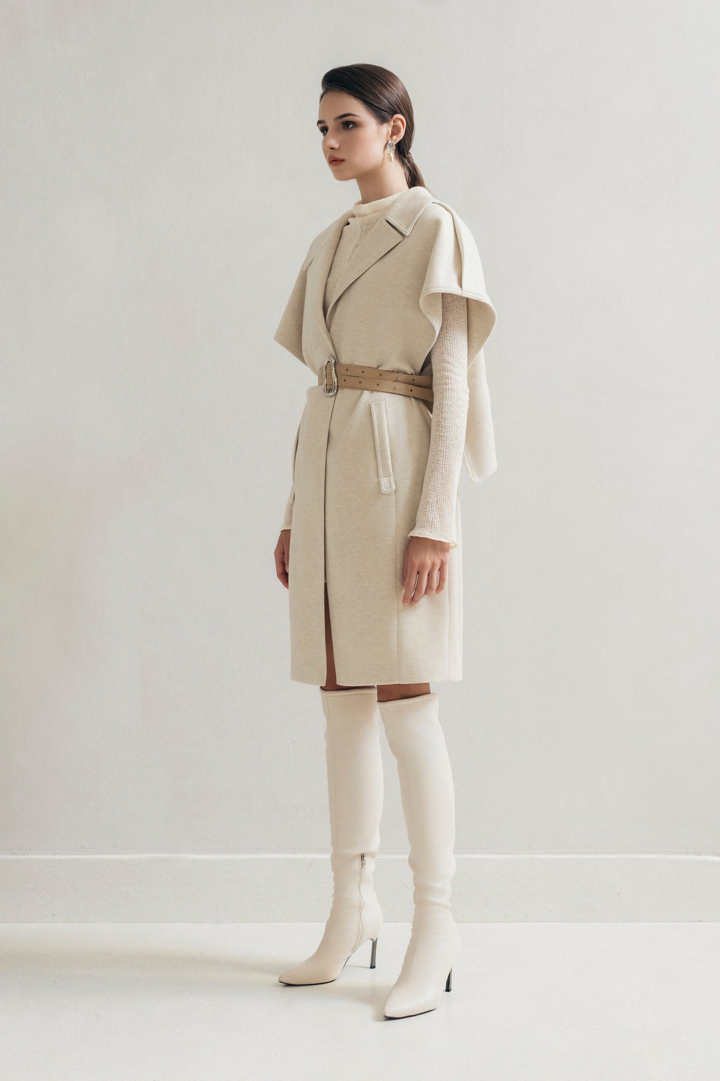 Beige Cocoon Coat image 2