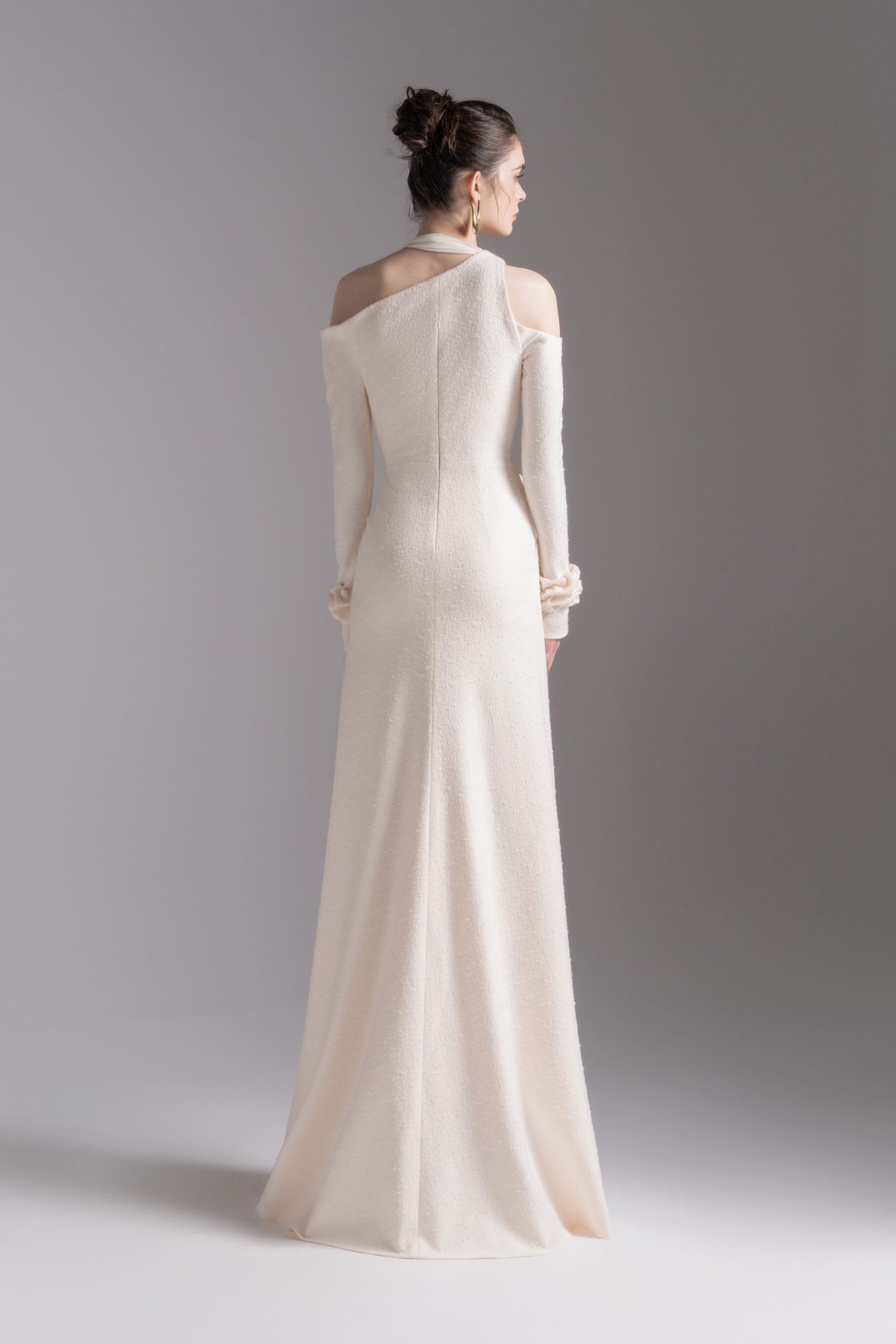 Aura Draped Midi in Cream image 2