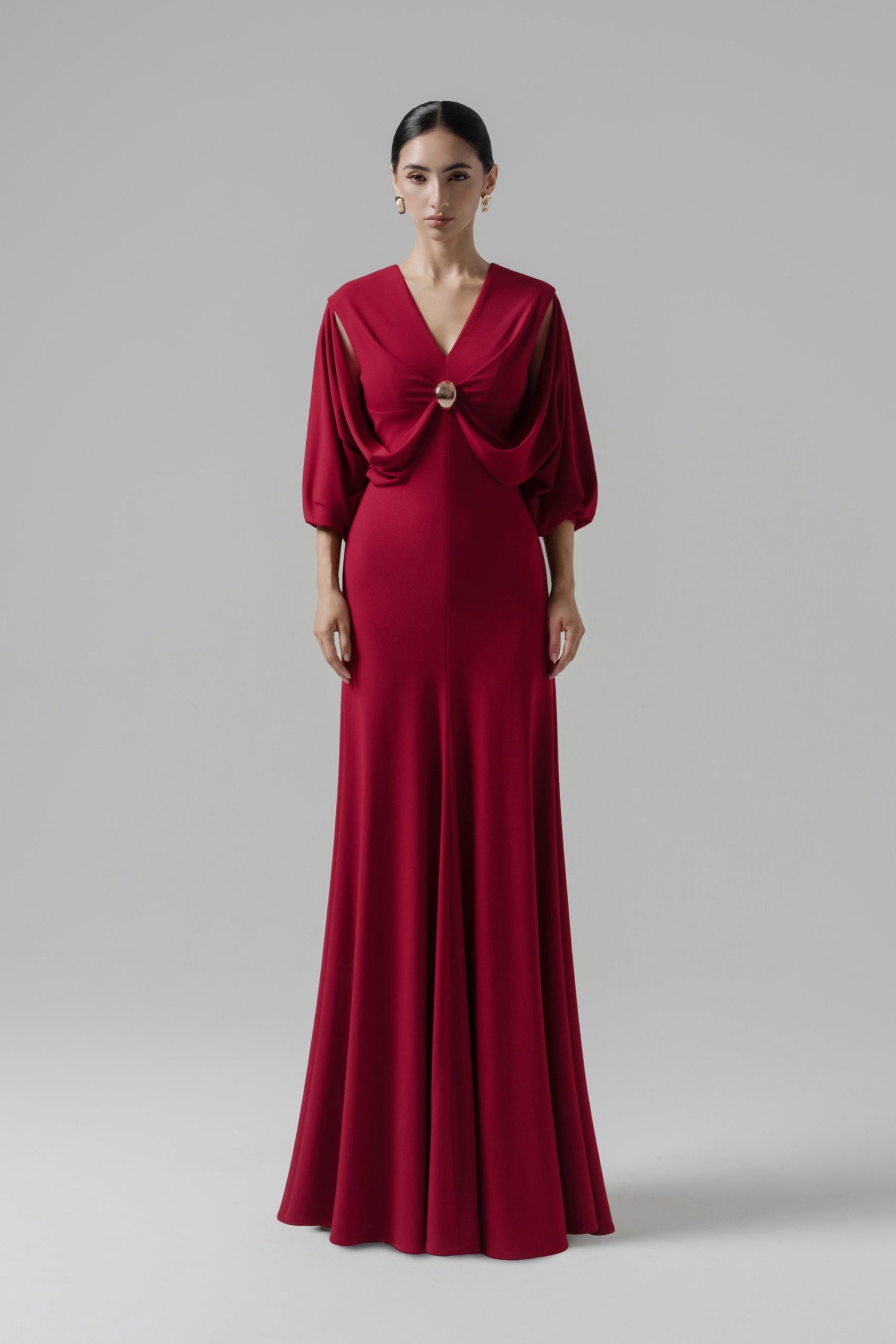 Hush Form Midi Dress in Dark Ruby image 0