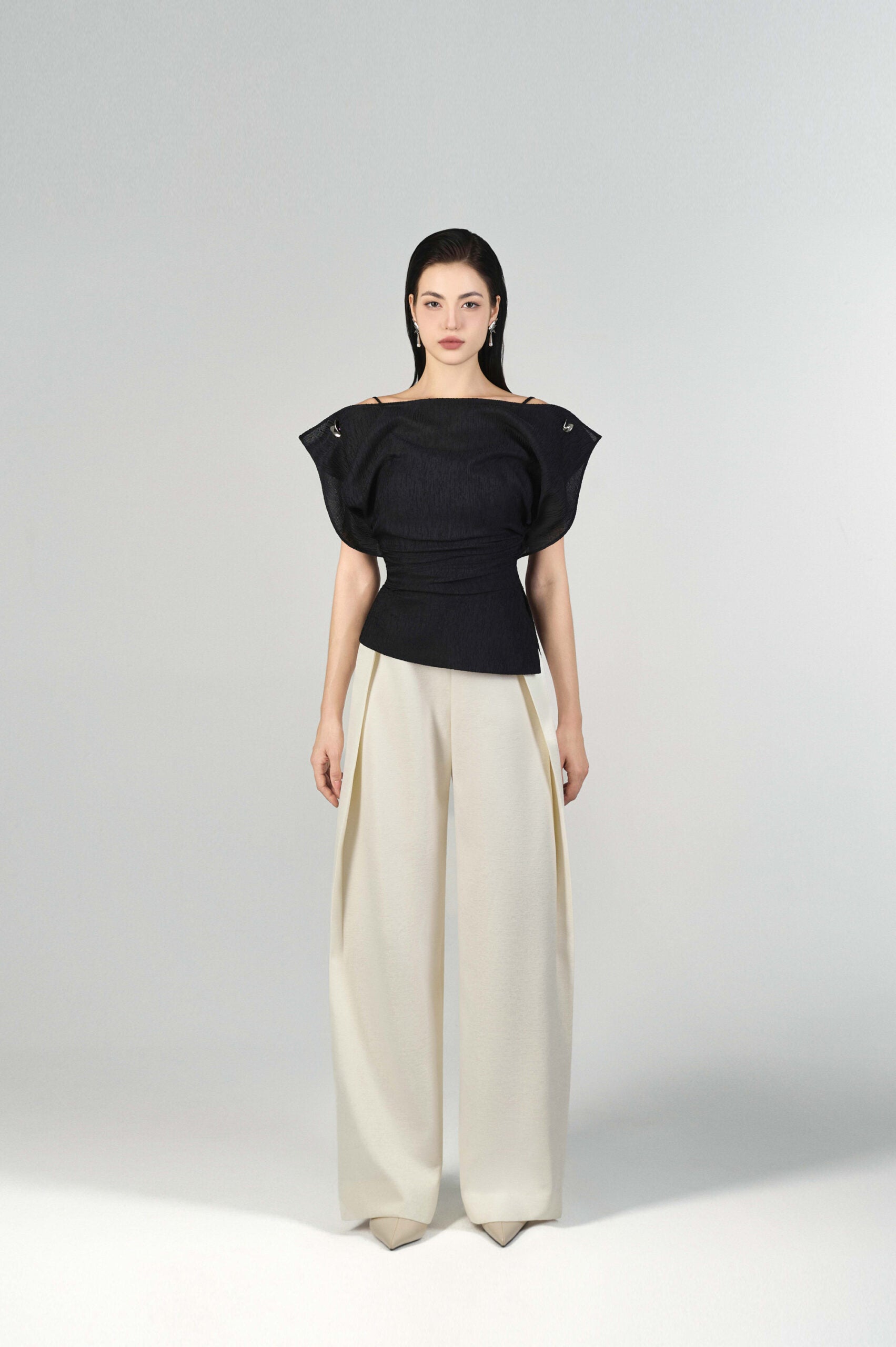 Liora Boat Neck Peplum Top