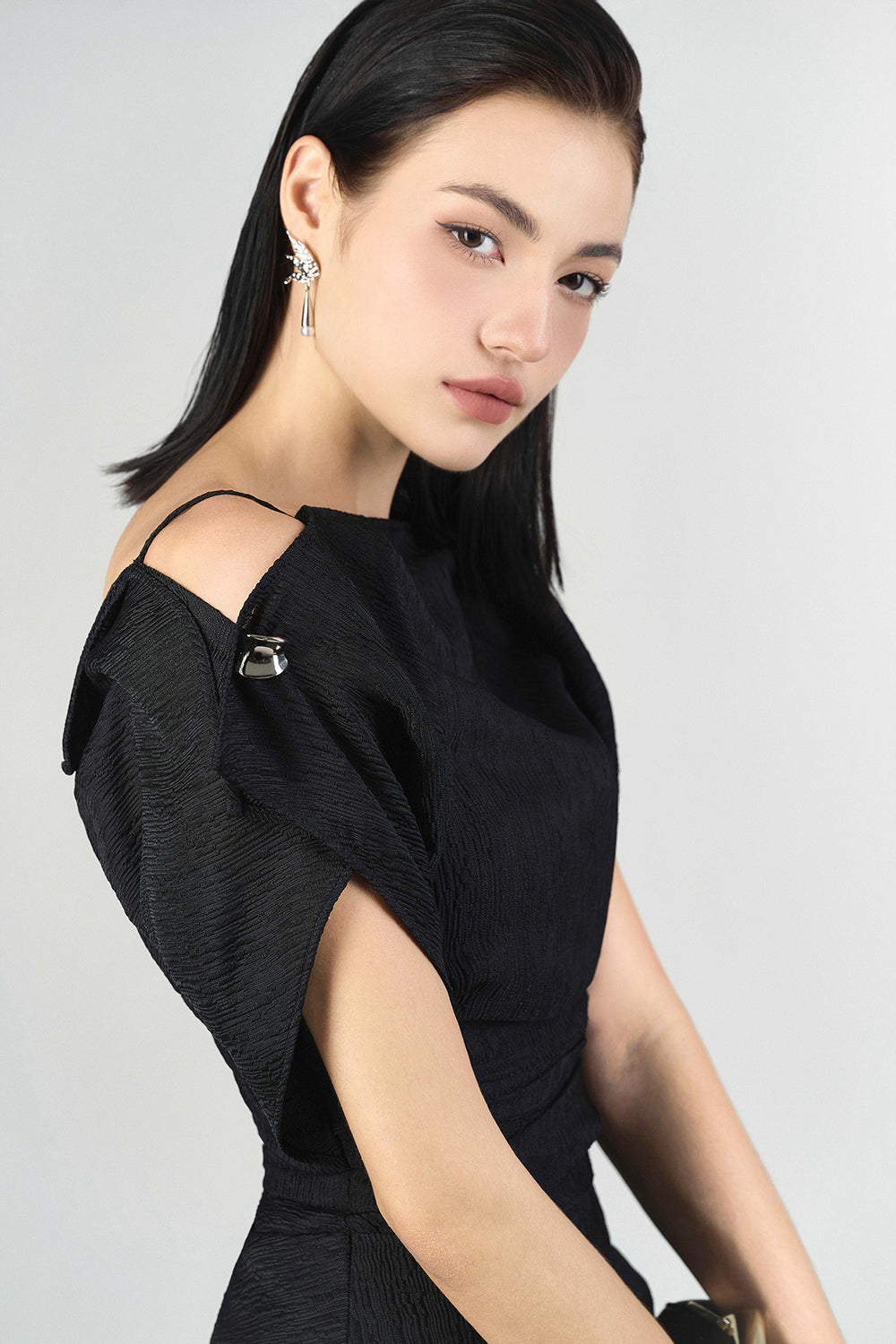 Liora Boat Neck Peplum Top