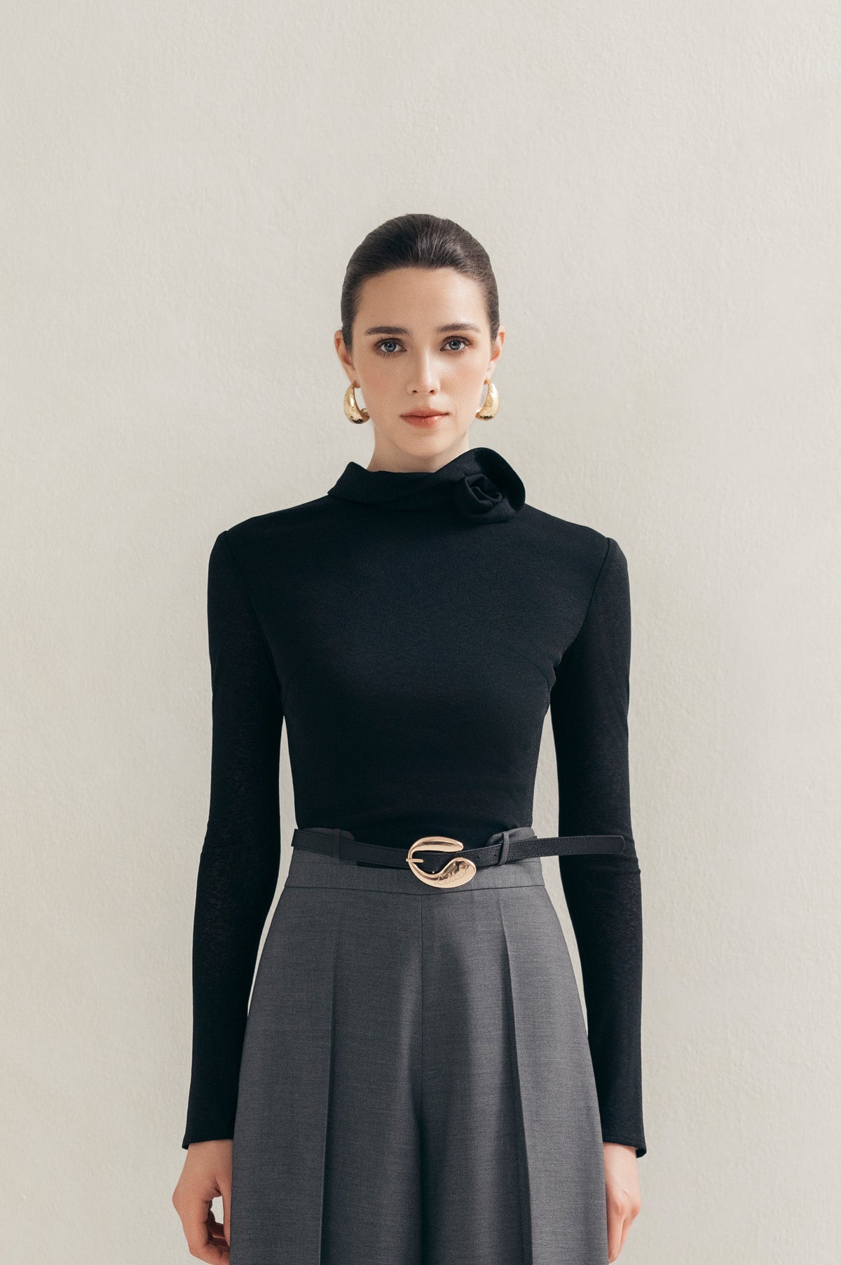 Black 3D Blouse