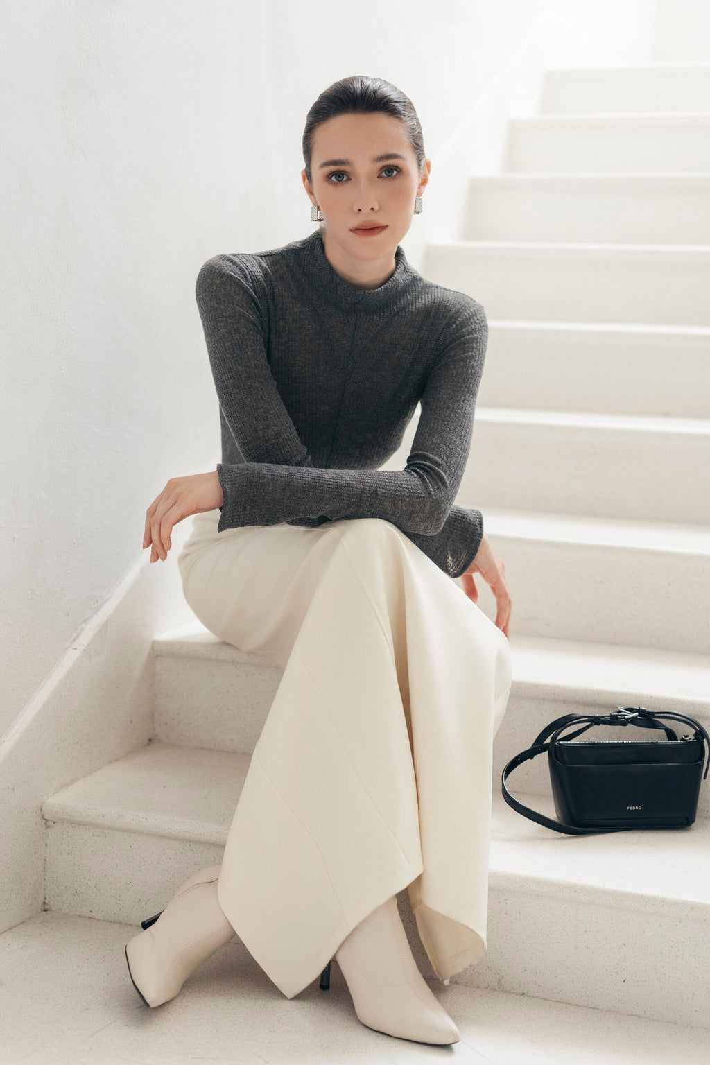 Cream Lines Midi