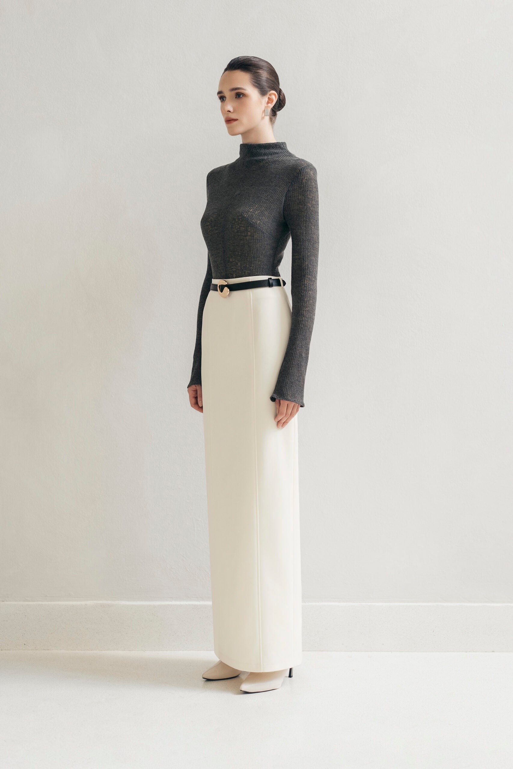 Cream Lines Midi