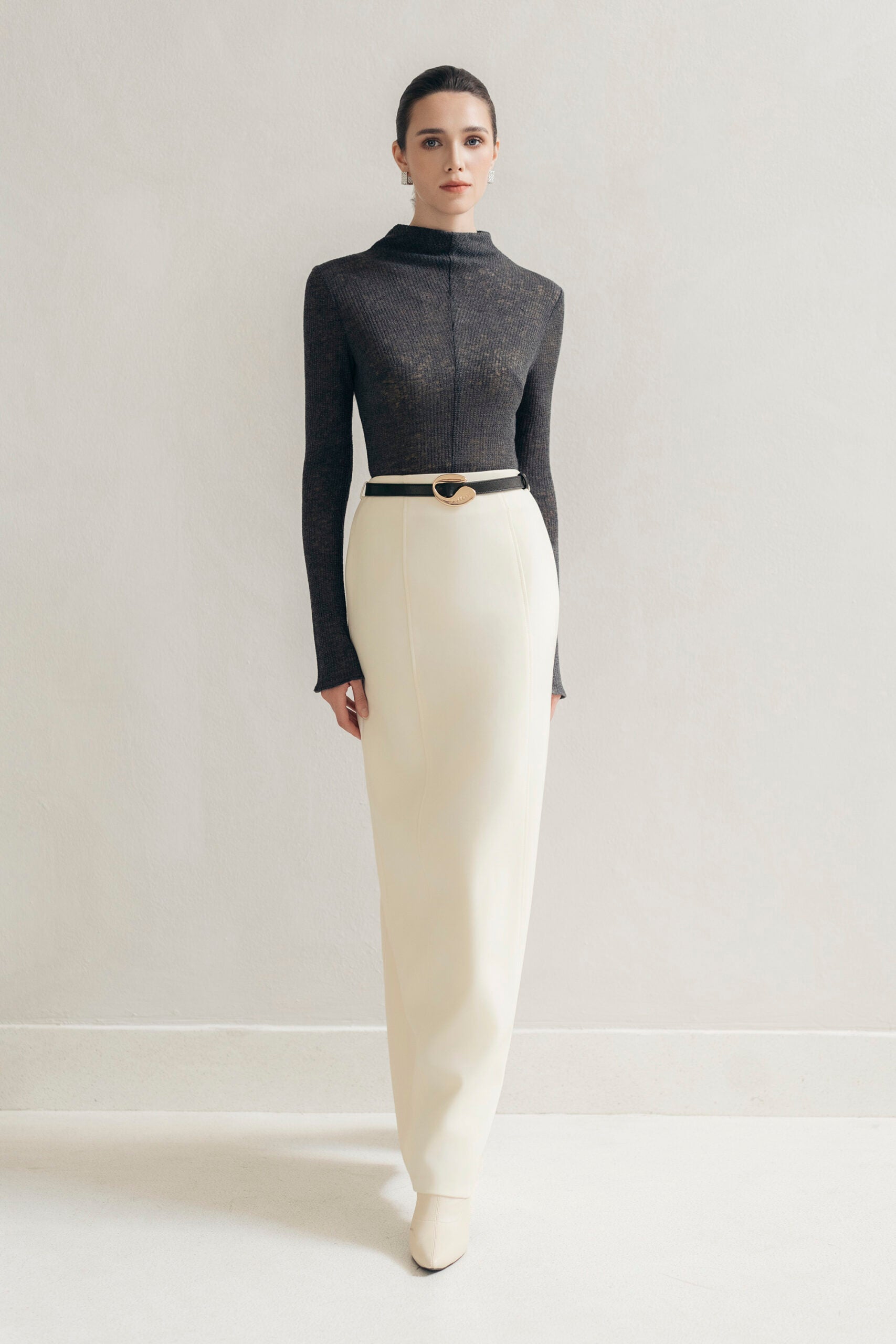 Cream Lines Midi