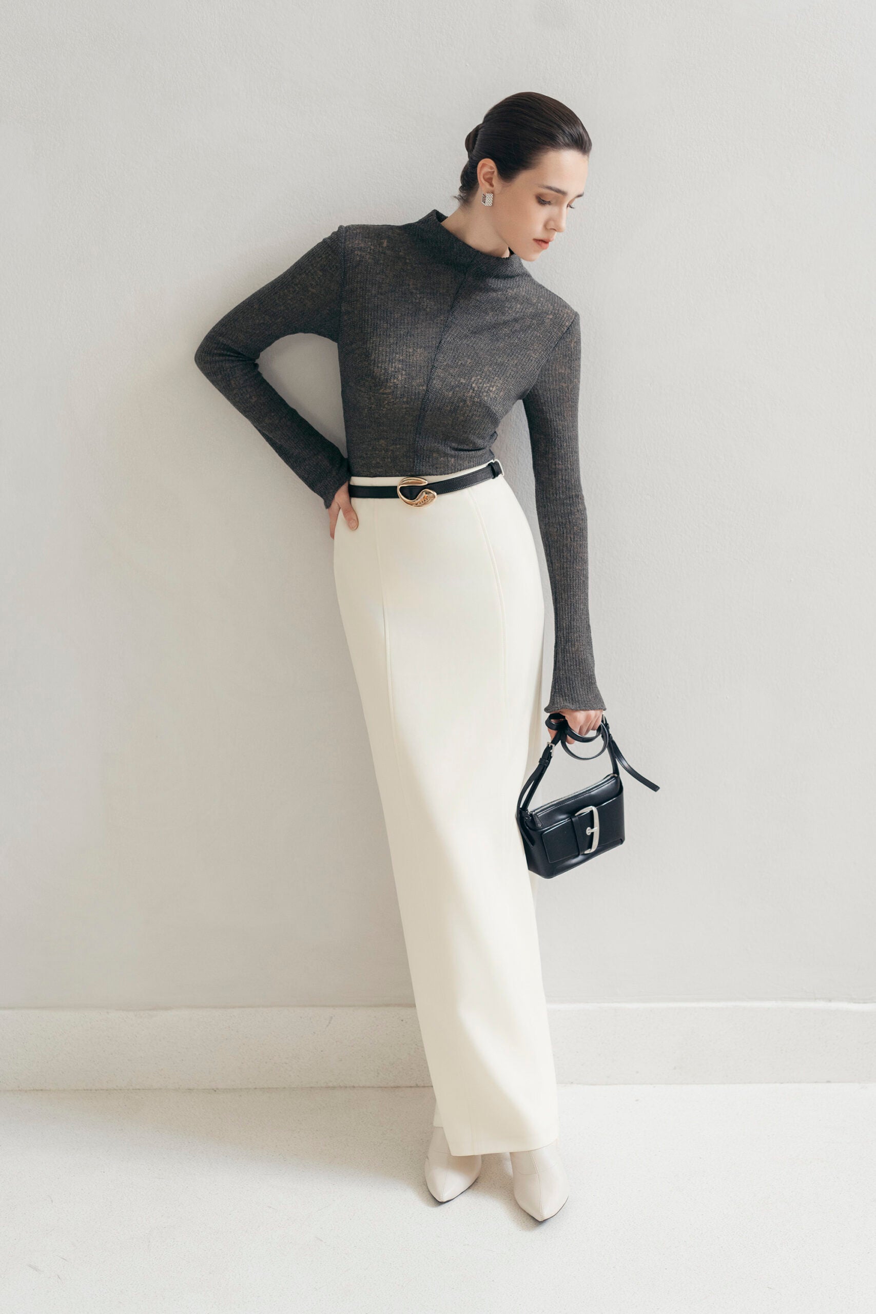 Cream Lines Midi