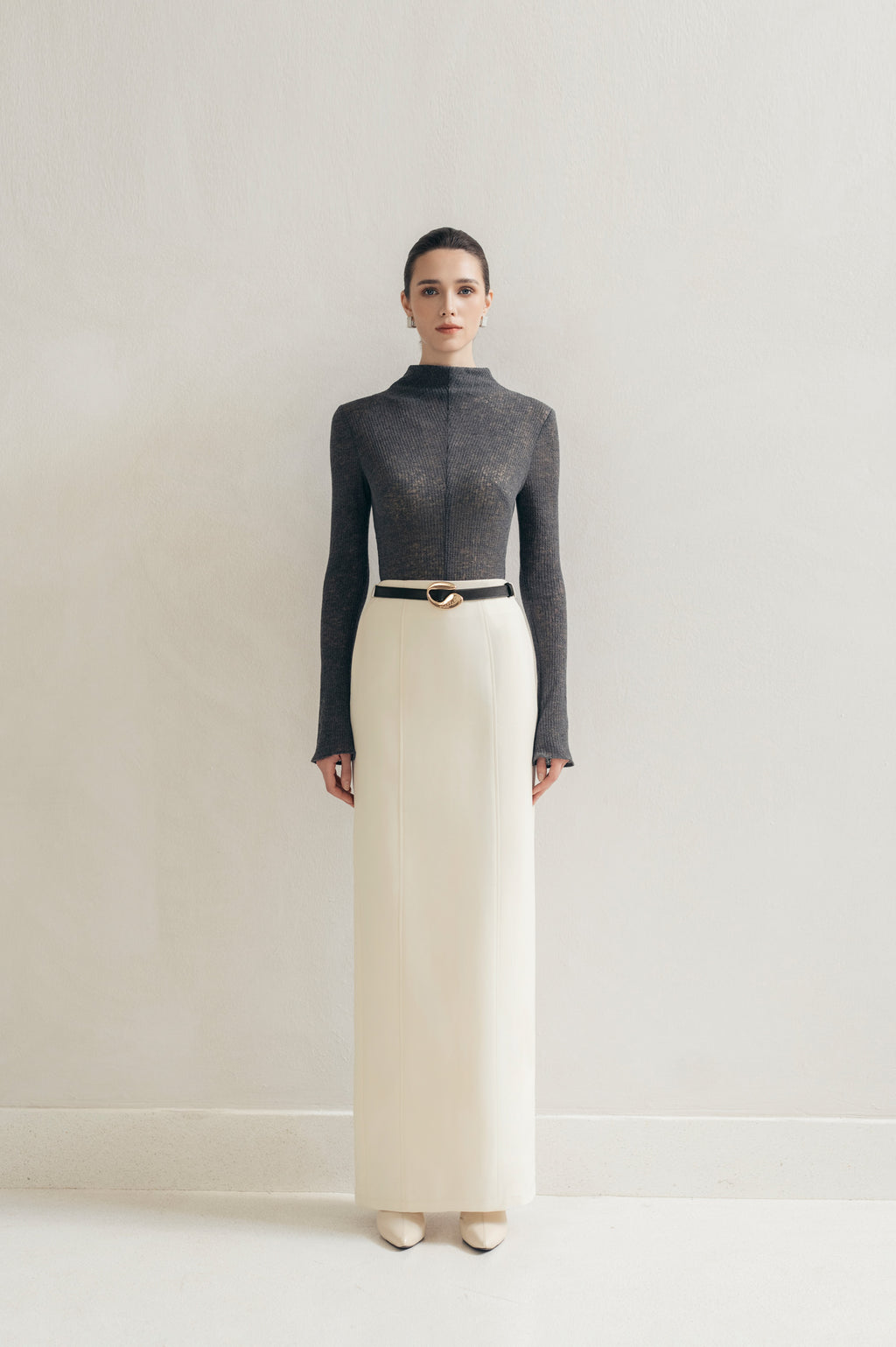 Cream Lines Midi