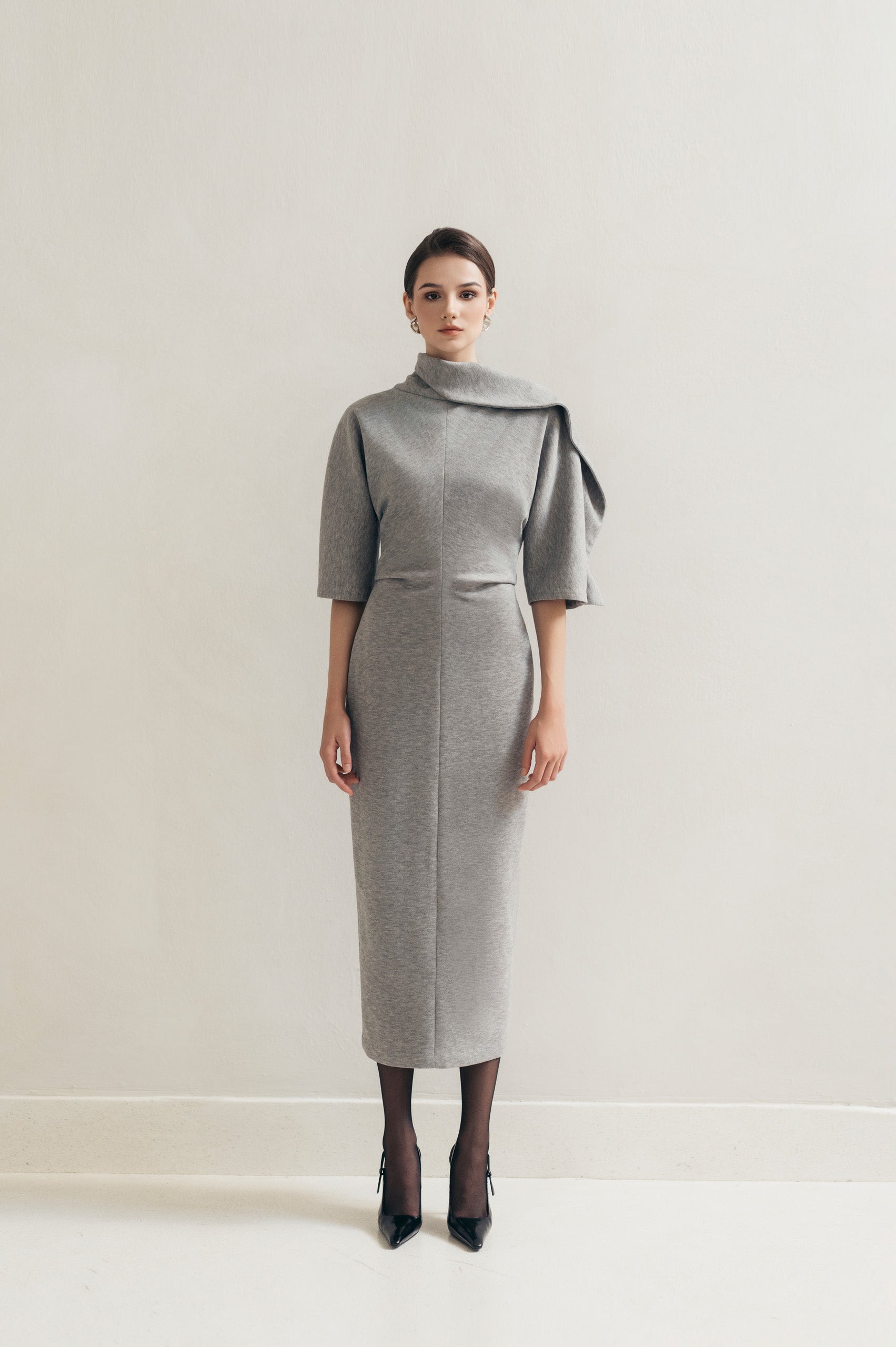 Grey Wrap Dress