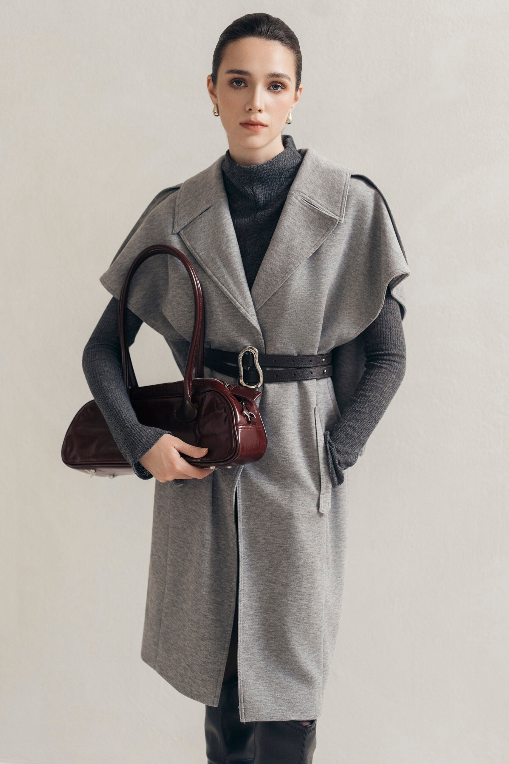 Grey Cocoon Coat
