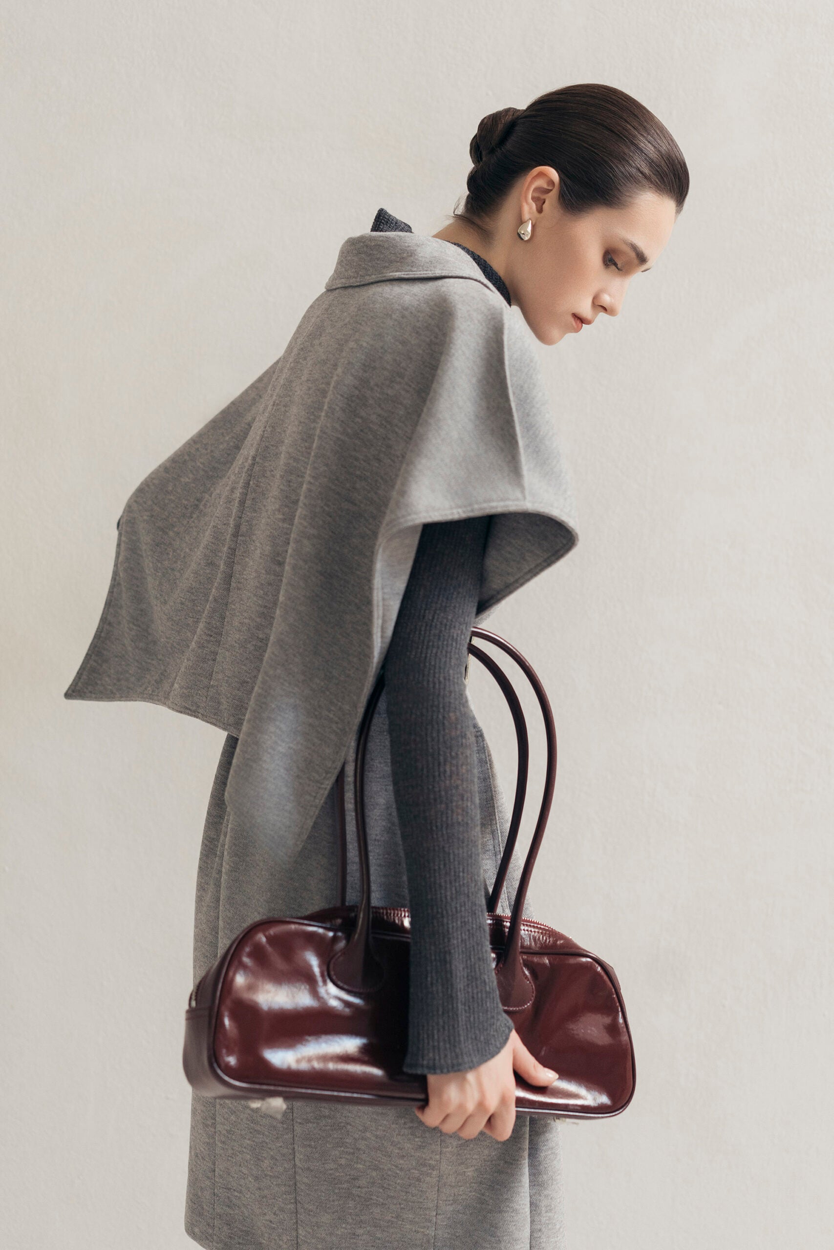 Grey Cocoon Coat