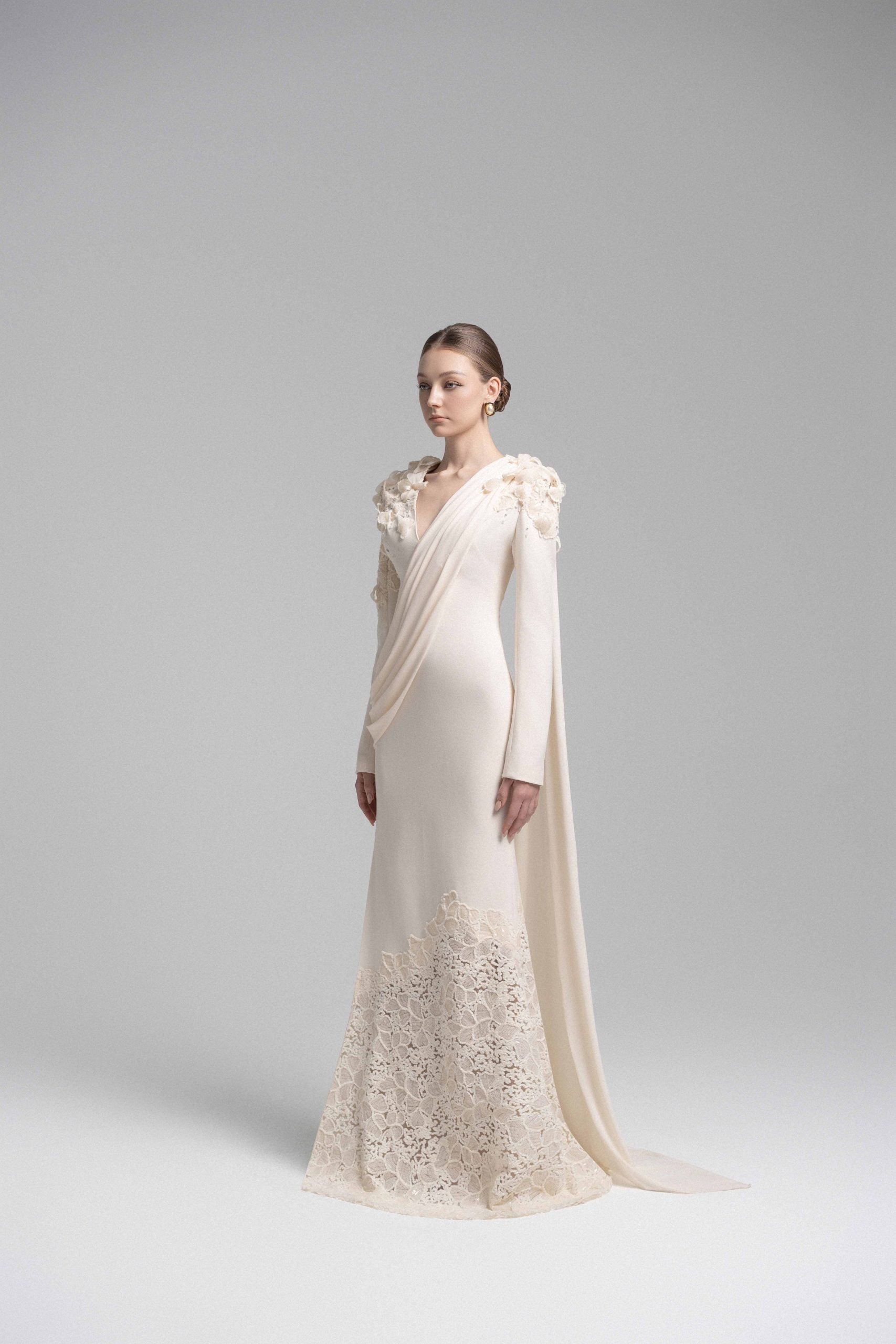 Alluring Lace-Appliqué Mermaid Gown