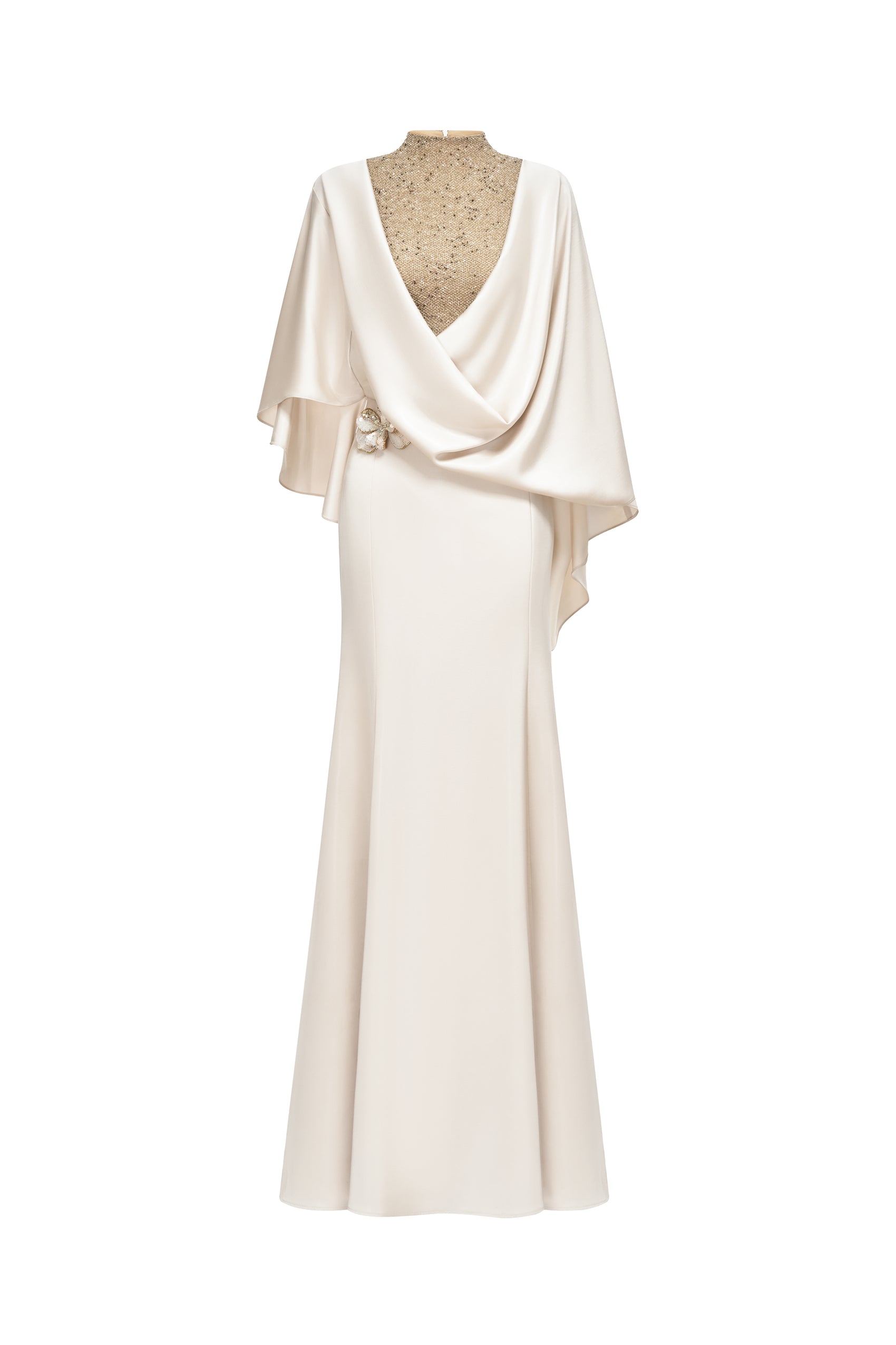 Floral Accent Mermaid Gown