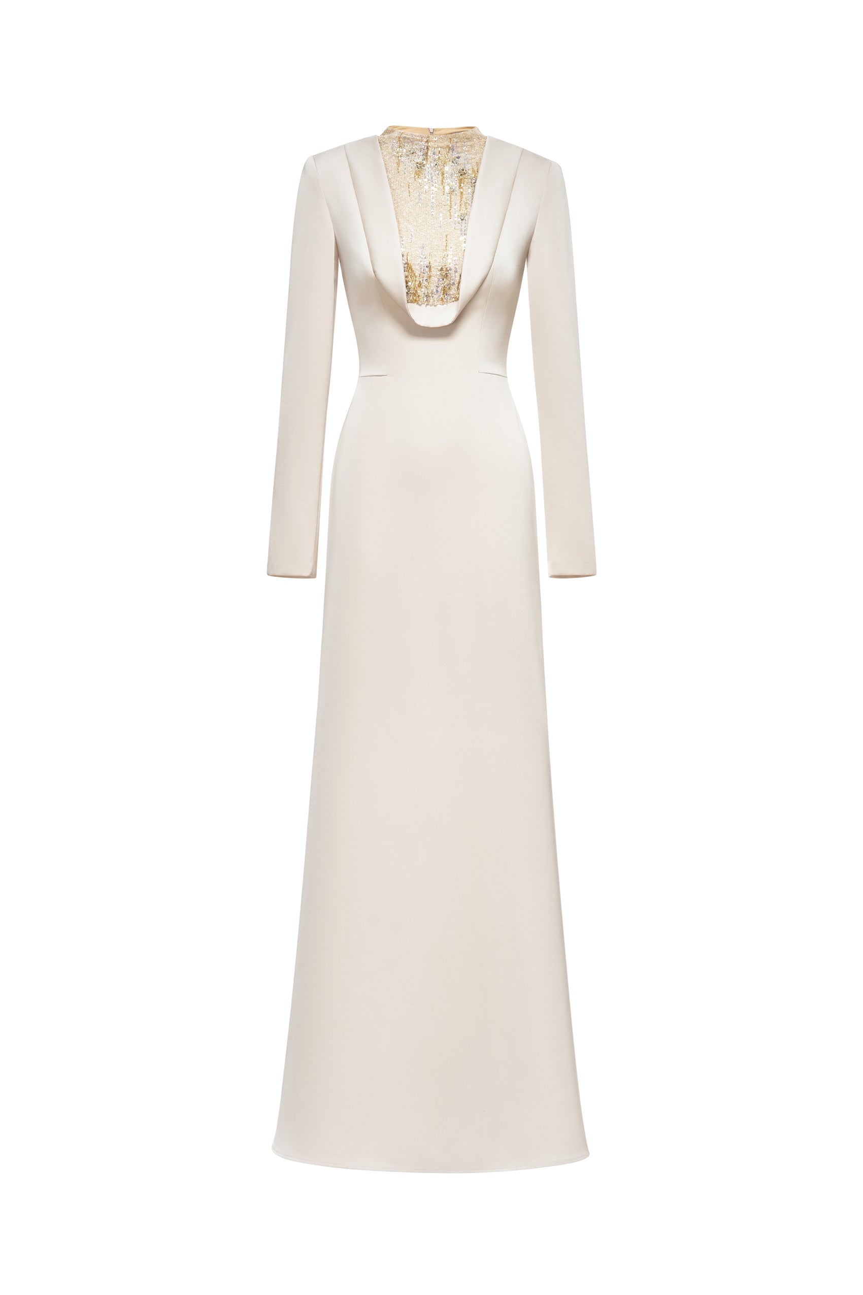 Crystal Mesh Fishtail Gown